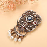 Kinel Ethnic Wedding Flower Bead Brooch Pin Old Vintage Indian Jewlery Pearl Bro