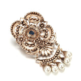 Kinel Ethnic Wedding Flower Bead Brooch Pin Old Vintage Indian Jewlery Pearl Bro