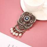 Kinel Ethnic Wedding Flower Bead Brooch Pin Old Vintage Indian Jewlery Pearl Bro