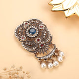 Kinel Ethnic Wedding Flower Bead Brooch Pin Old Vintage Indian Jewlery Pearl Bro