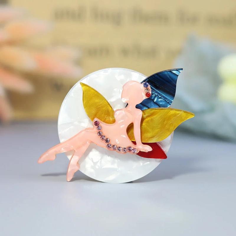 Faerie Acrylic Brooch Fairy Tale Character Faery Brooches For Girl Jewelry