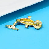Rhinestone Carp and Chinese Coins Brooches for Women Lucky Animal Pin