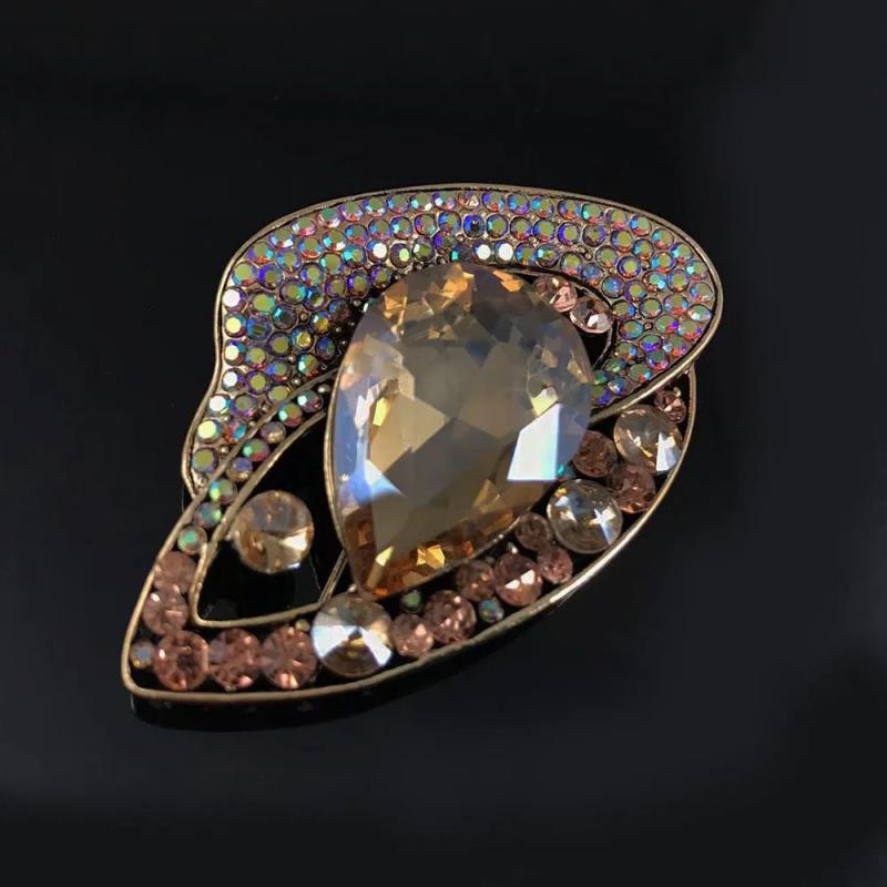 Vintage Crystal Brooch Coat Evening Dress Pins Jewelry