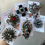Vintage Crystal Snowflake Brooches Accessories Flowers Ladies Clothing