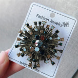 Vintage Crystal Snowflake Brooches Accessories Flowers Ladies Clothing