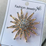 Vintage Crystal Snowflake Brooches Accessories Flowers Ladies Clothing
