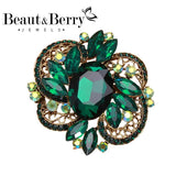 Beaut&Berry Baroque Rhinestone Glass Brooch Women's Office Party Accessories