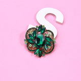 Beaut&Berry Baroque Rhinestone Glass Brooch Women's Office Party Accessories