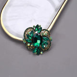 Beaut&Berry Baroque Rhinestone Glass Brooch Women's Office Party Accessories