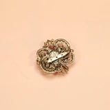 Beaut&Berry Baroque Rhinestone Glass Brooch Women's Office Party Accessories