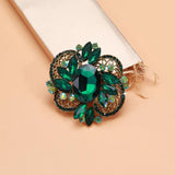 Beaut&Berry Baroque Rhinestone Glass Brooch Women's Office Party Accessories