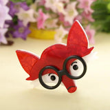 Fox Shape Acrylic Glasses Brooch Women Kid Animal Cartoon Pins DIY Adornment