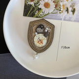 Baroque Pearl Rhinestone Brooch Pin Retro Women's Accessory