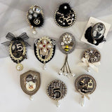 Baroque Pearl Rhinestone Brooch Pin Retro Women's Accessory
