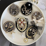 Baroque Pearl Rhinestone Brooch Pin Retro Women's Accessory