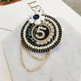 Rabbit Fur Charm Pearl Brooch - Women Fringe Flower Rhinestone Fur
