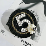 Rabbit Fur Charm Pearl Brooch - Women Fringe Flower Rhinestone Fur