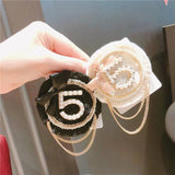 Rabbit Fur Charm Pearl Brooch - Women Fringe Flower Rhinestone Fur