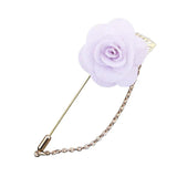 HUSHI Lapel Brooch Pin Rose Camellia Chain Flower Leaf Wedding