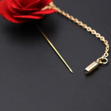 HUSHI Lapel Brooch Pin Rose Camellia Chain Flower Leaf Wedding