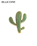 Green Cactus Plant Brooch Wedding Party Dress Coat Decoration