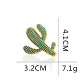 Green Cactus Plant Brooch Wedding Party Dress Coat Decoration
