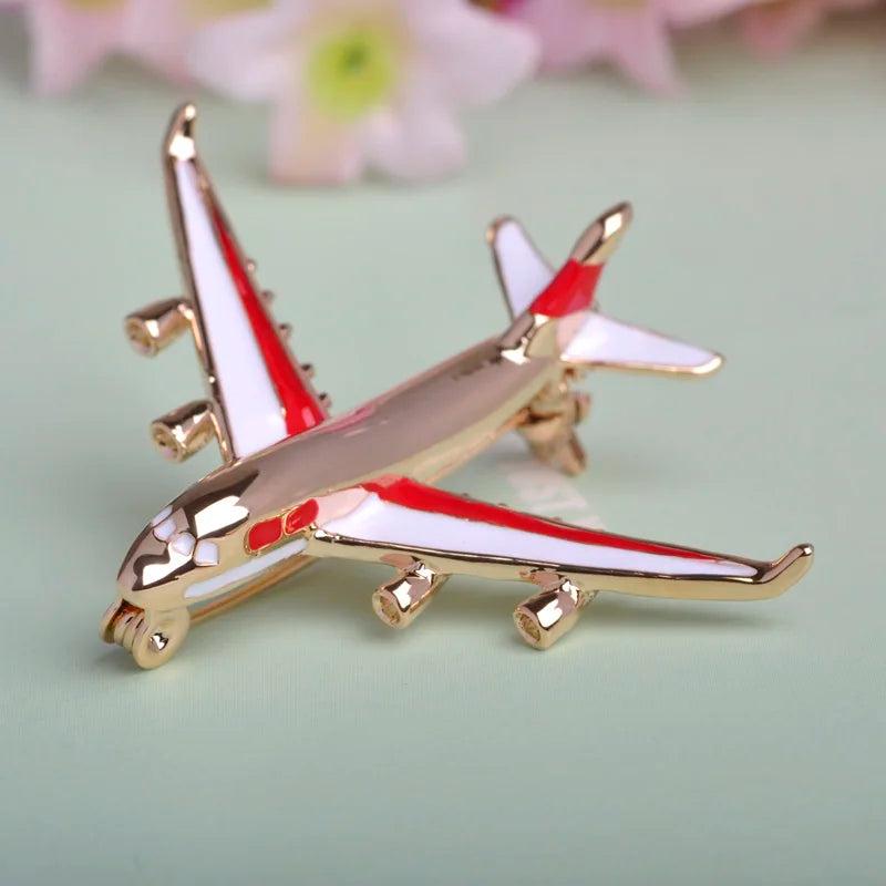 Airplane Brooch Enamel Fighter Aircraft Model Jewelry Pin