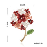 Enamel Purple Red Lilac Flower Brooches For Women Suit Collar Clip