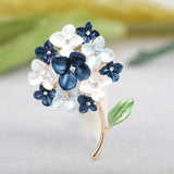 Enamel Purple Red Lilac Flower Brooches For Women Suit Collar Clip