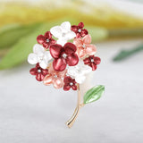 Enamel Purple Red Lilac Flower Brooches For Women Suit Collar Clip