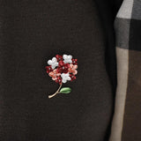 Enamel Purple Red Lilac Flower Brooches For Women Suit Collar Clip