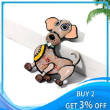 Top Dog Enamel Alloy Brooch for Kids