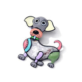 Top Dog Enamel Alloy Brooch for Kids