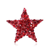 Red Star Christmas Brooch for Women Kids Sweater Bag Hijab Pins