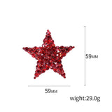 Red Star Christmas Brooch for Women Kids Sweater Bag Hijab Pins