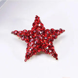 Red Star Christmas Brooch for Women Kids Sweater Bag Hijab Pins