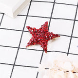Red Star Christmas Brooch for Women Kids Sweater Bag Hijab Pins