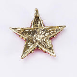 Red Star Christmas Brooch for Women Kids Sweater Bag Hijab Pins