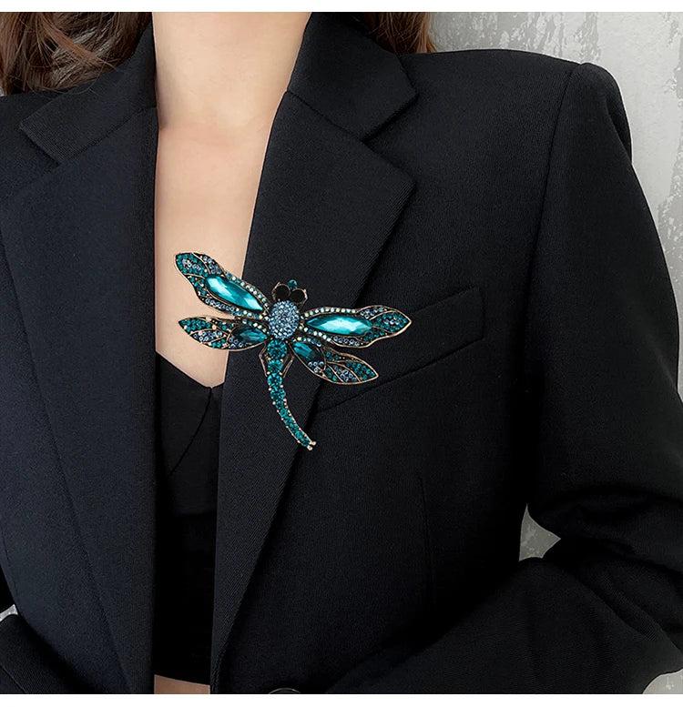 Dragonfly Rhinestone Brooch for Women