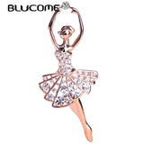 Crystal Ballet Girl Brooch Women Dress Jewelry Gift