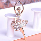Crystal Ballet Girl Brooch Women Dress Jewelry Gift