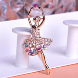 Crystal Ballet Girl Brooch Women Dress Jewelry Gift