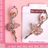 Crystal Ballet Girl Brooch Women Dress Jewelry Gift