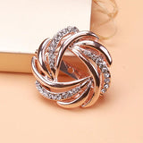 Vintage Rhinestone Flower Pearl Crystal Scarf Ring Style Pins Shawl Clip