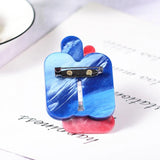 Acrylic Geometry Brooch Pins for Women