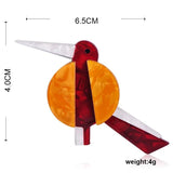 Colorful Acrylic Bird Shape Brooch Jewelry Lapel Pin for Women