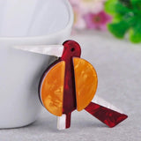 Colorful Acrylic Bird Shape Brooch Jewelry Lapel Pin for Women