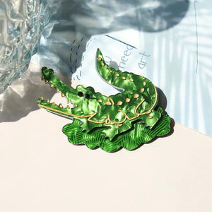 Acrylic Crocodile Brooches Pins Animal Halloween Costume Jewelry