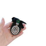 Women's Flower Camellic Pearl Brooch Classic Wedding Banquet Accessories