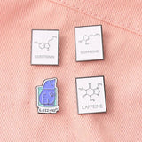 Cherry Blossoms Alien Enamel Pins Set - Math Science Brooch Lapel Badges